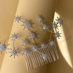 Silver Starburst Hair Comb